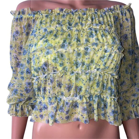 Juniors' SO blouse Mesh Gathered Ruffled Top
MEDIUM, Lemon Blue- NEW-cropped - Picture 4 of 15